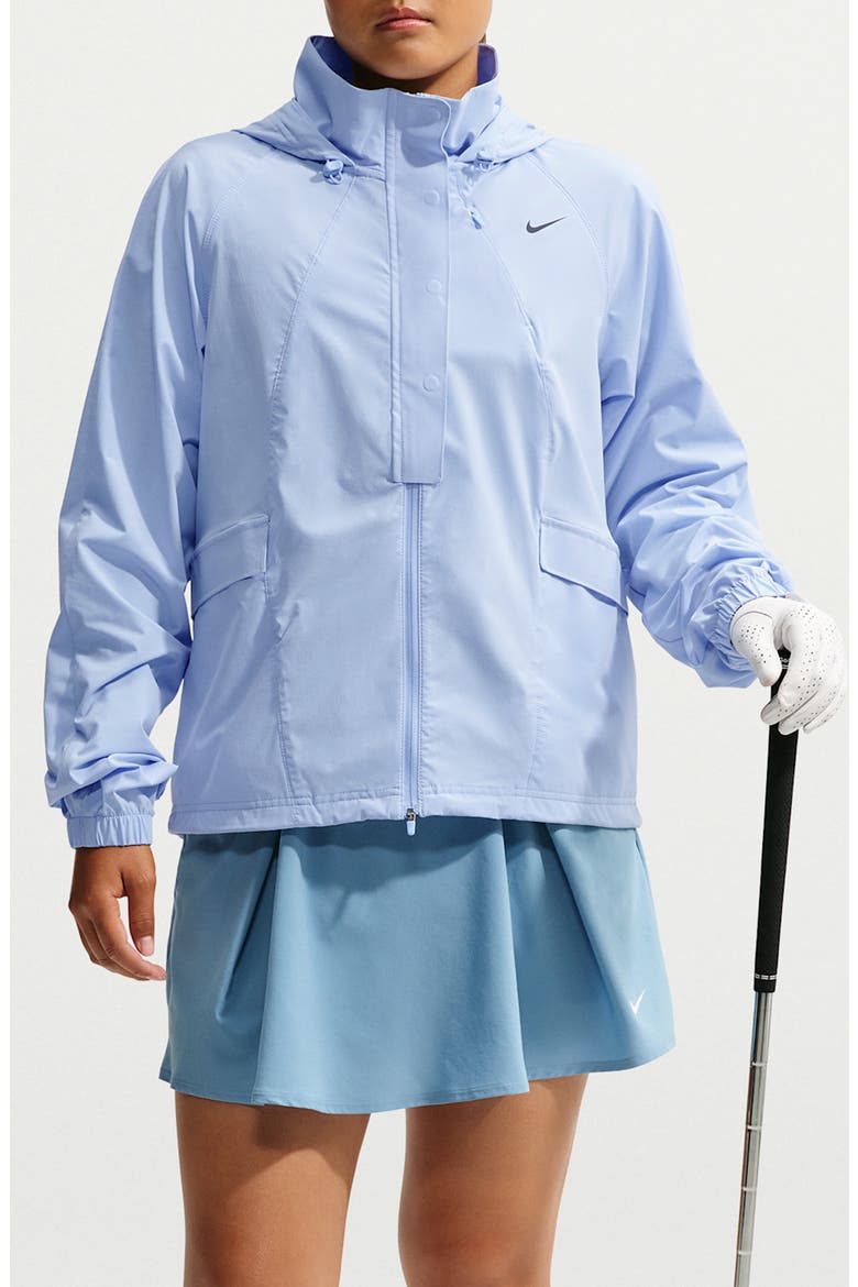 Golf Jacket with Packable Hood, Main, color, ALUMINUM/ BLACK