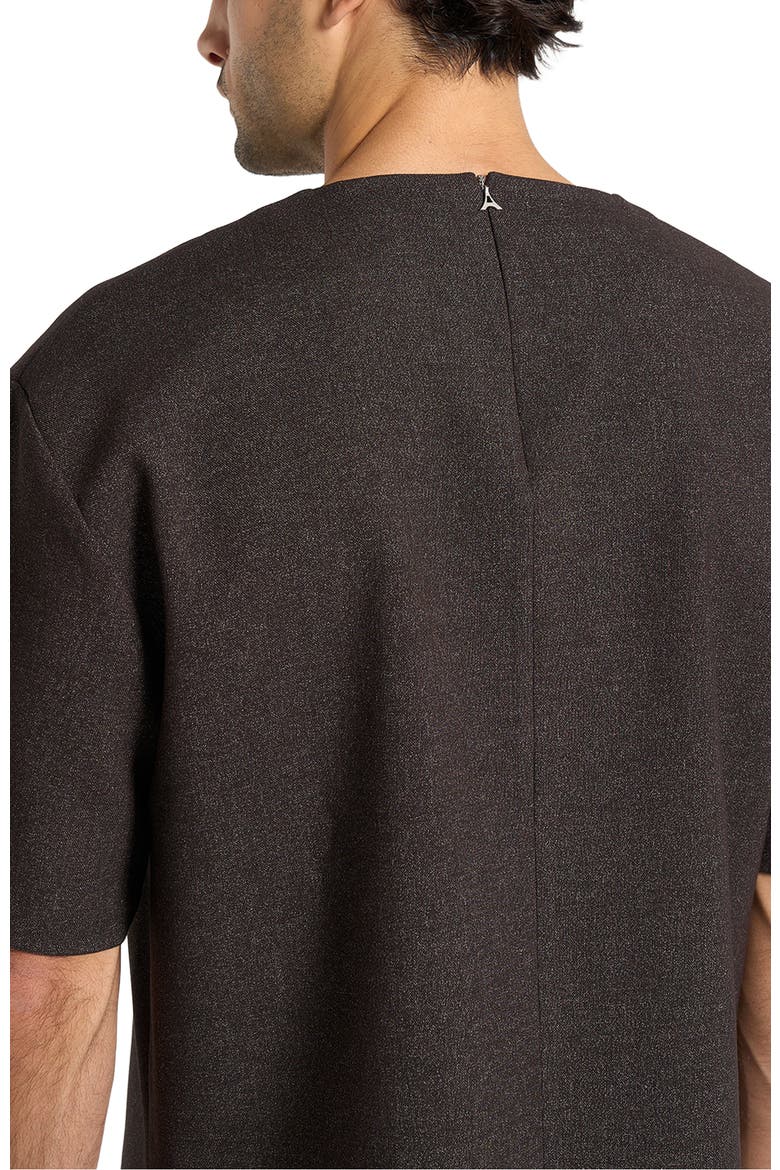 Leon Boxy Cropped Hatched T-Shirt, Alternate, color, Brown