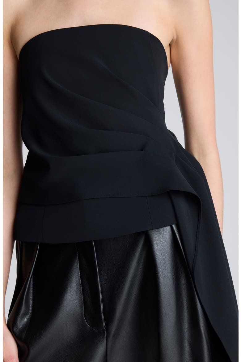 Asymmetric Hem Strapless Top, Alternate, color, BLACK