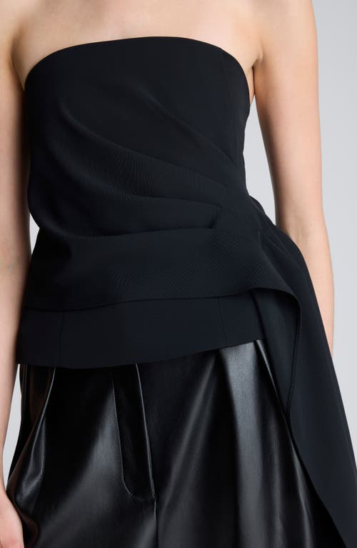 Kenneth Cole Asymmetric Hem Strapless Top In Black