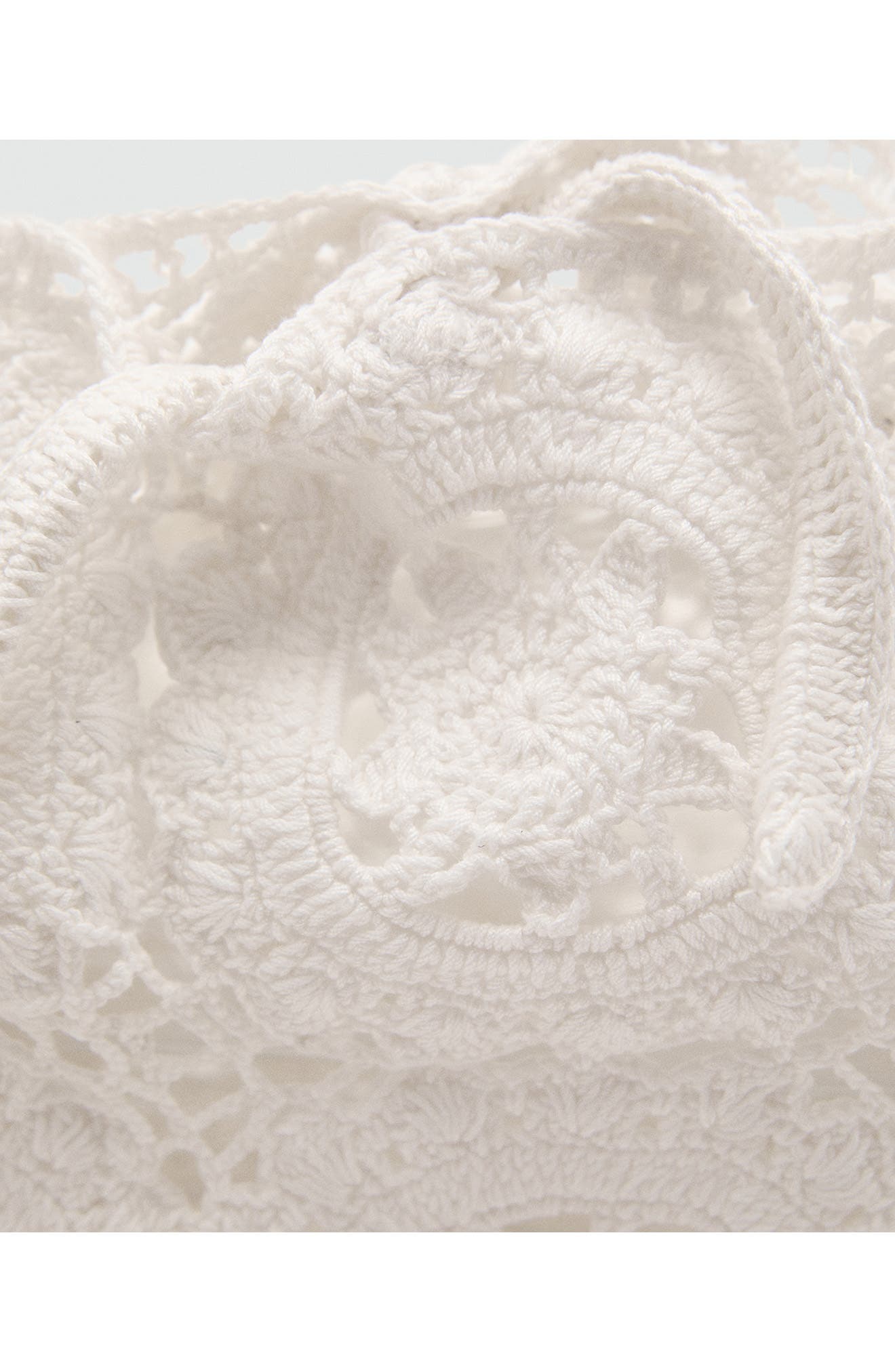 MANGO Crochet Shopper Bag, Alternate, color, White