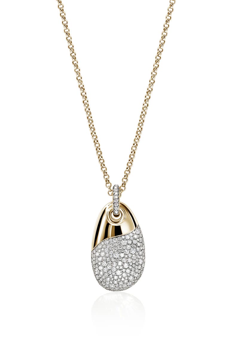 Artisan Series 18k Gold Diamond Pebble Pendant Necklace, Main, color, GOLD