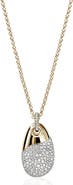 John Hardy Artisan Series 18k Gold Diamond Pebble Pendant Necklace