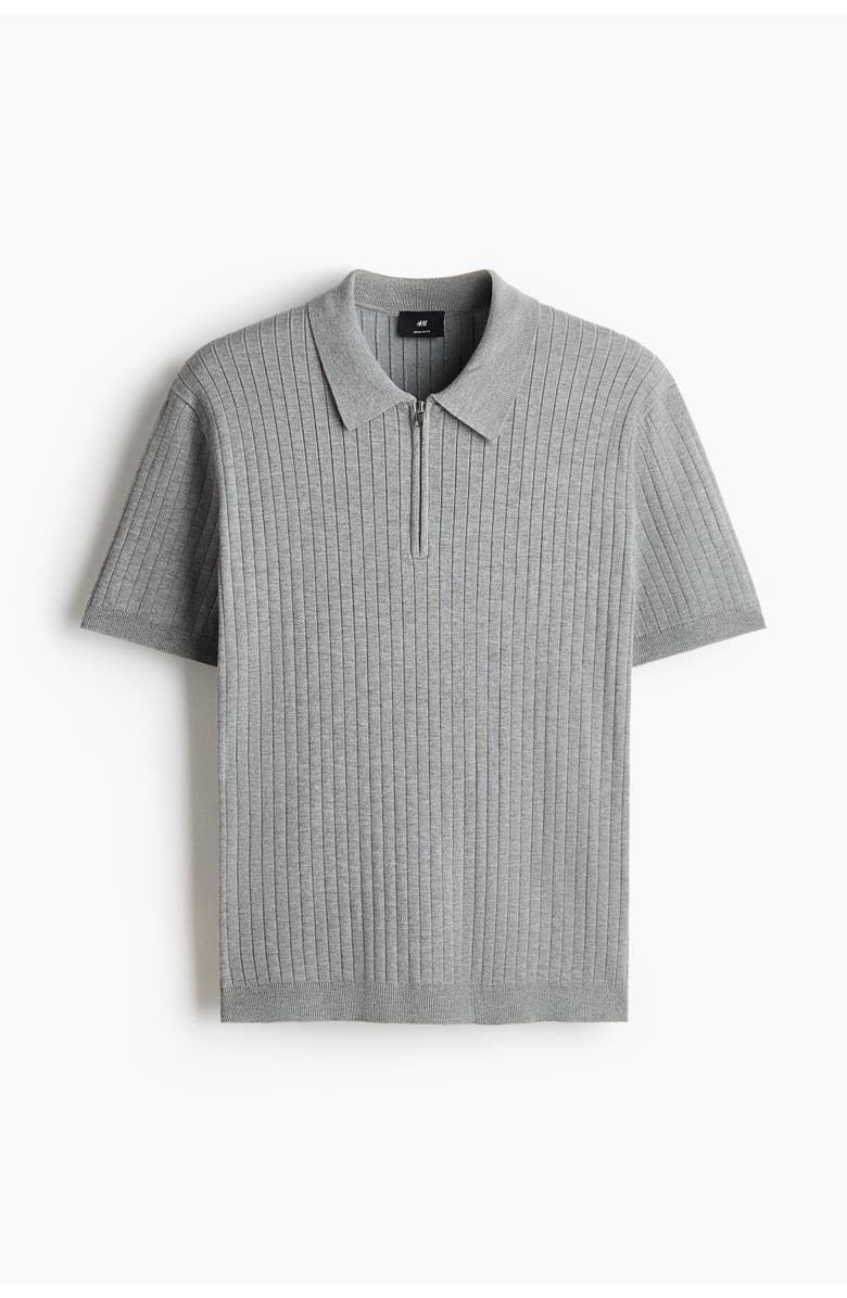 H&M Slim Fit Polo Shirt, Main, color, Gray