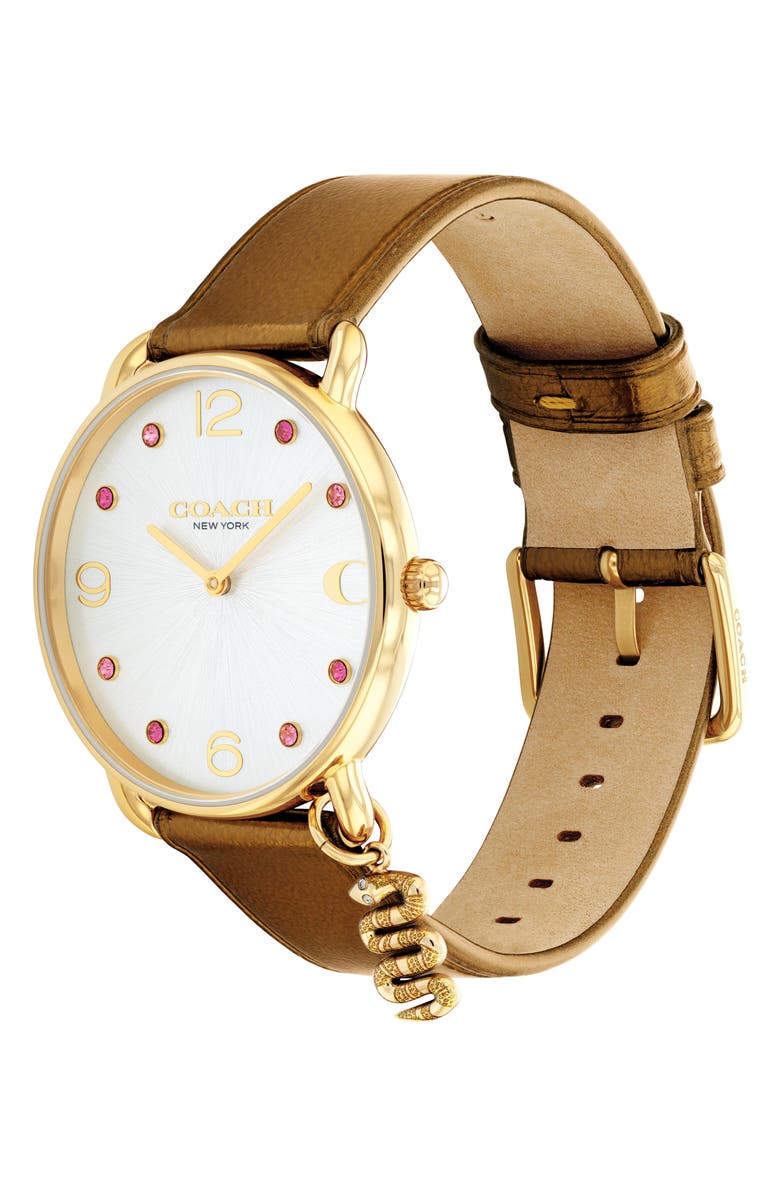 COACH Elliot Lunar New Year Leather Strap Watch, 36mm, Alternate, color, 
