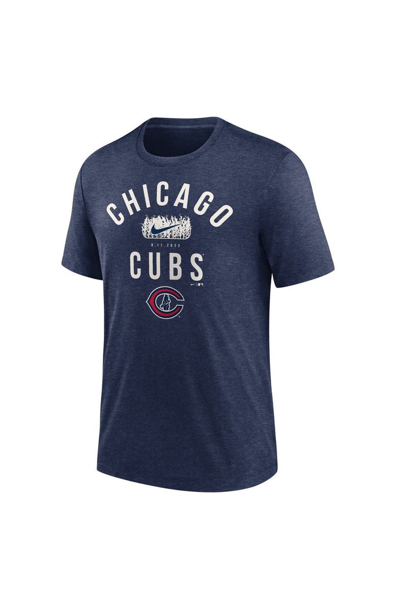 Nike Men's Nike Heather Navy Chicago Cubs 2022 Field of Dreams Lockup Tri-Blend T-Shirt, Alternate, color, 