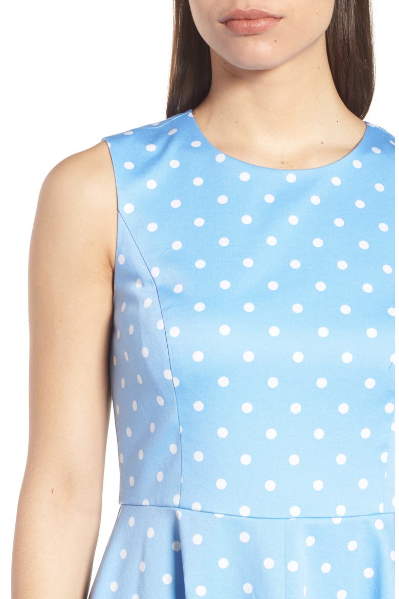 Dot Crew Love Circle Stretch Cotton Dress, Alternate, color, BLUE