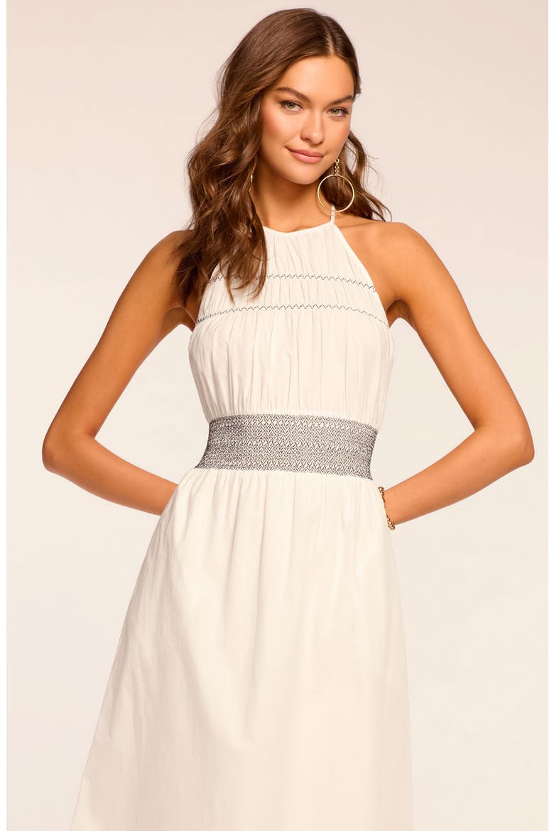 Melanie Smocked Waist Sleeveless Maxi Dress, Alternate, color, WHITE