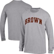 Champion Men's Champion  Heather Gray Brown Bears Basic Arch Long Sleeve T-Shirt