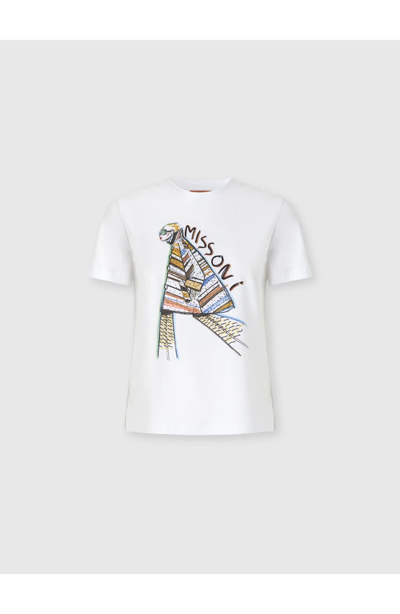 Missoni Short Sleeve T-shirt With Print And Logo, Main, color, White