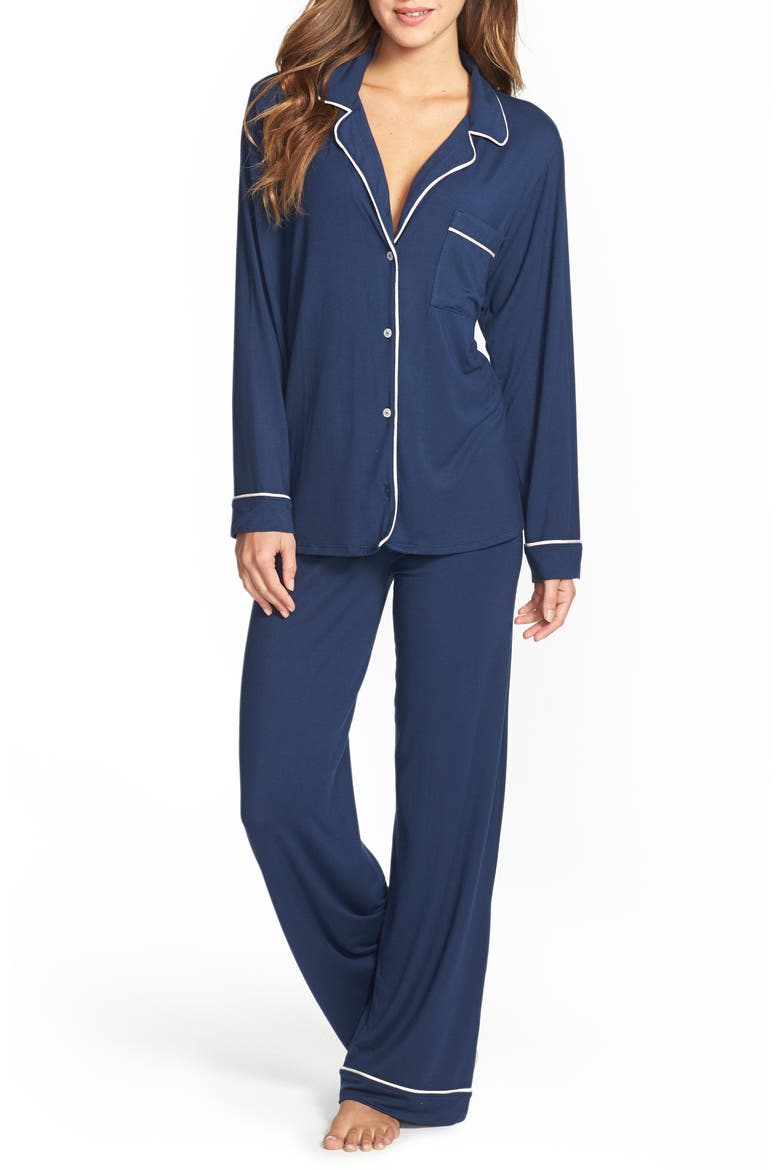 Gisele Long Pajamas, Main, color, NAVY/IVORY