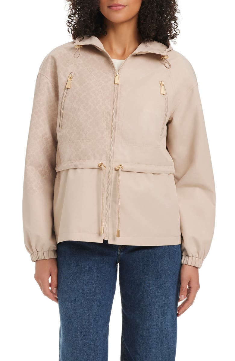 Kate Spade New York crop hooded jacket, Alternate, color, Fired Clay