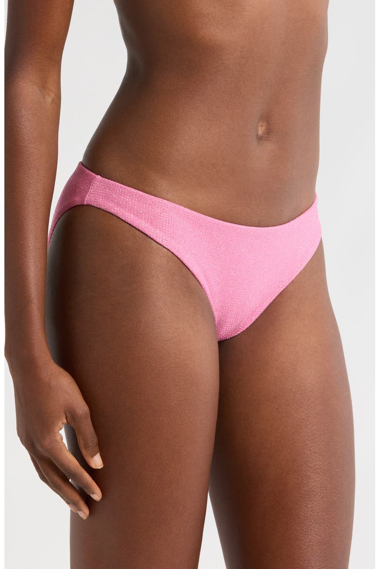 Ruched Hipster Bikini Bottoms, Alternate, color, SORBET
