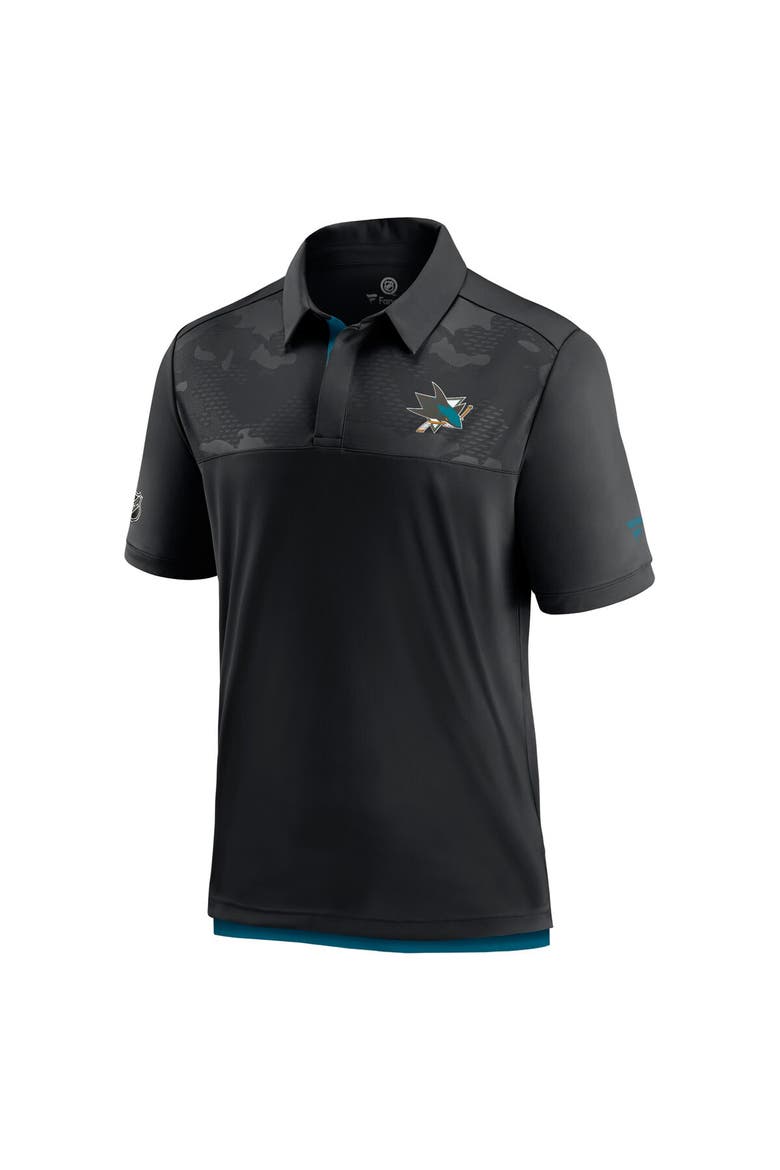 Men's Fanatics Branded Black San Jose Sharks Authentic Pro Locker Room Team Polo, Alternate, color, Black