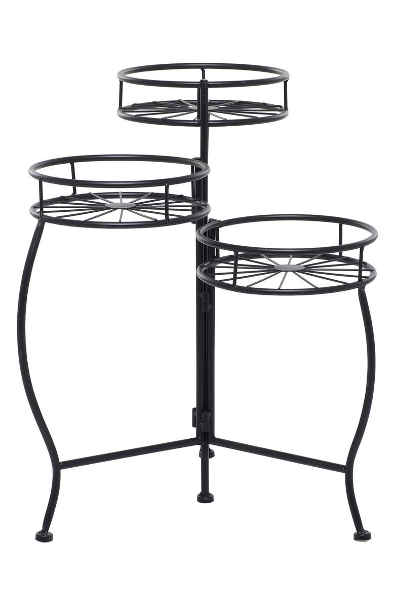 SONOMA SAGE HOME Black Metal Indoor Outdoor 3-Tier Starburst Plant Stand, Alternate, color,