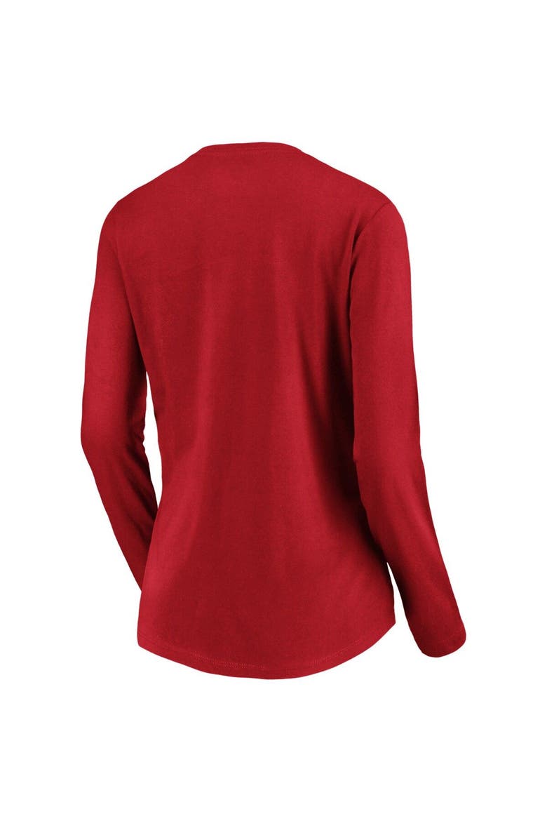 Women's Fanatics Branded Red Arizona Diamondbacks Core Team Long Sleeve V-Neck T-Shirt, Alternate, color, Red