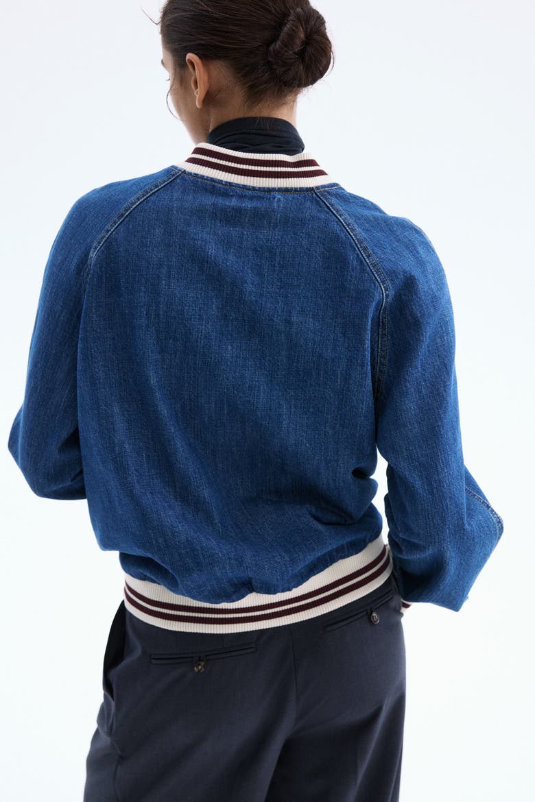 Denim Bomber Jacket, Alternate, color, Denim blue