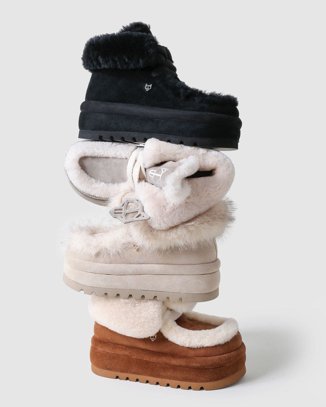 Naked Wolfe Bambi Tan Suede/Shearling, Alternate, color, Black