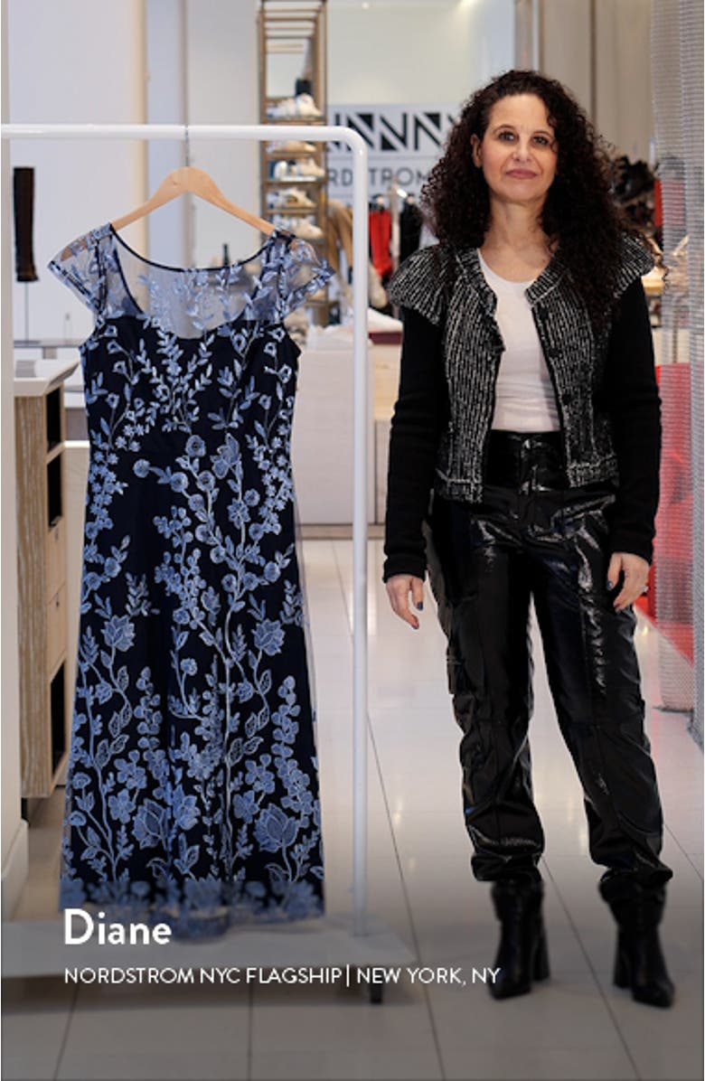 Meredith Floral Embroidery A-Line Dress, sales video thumbnail