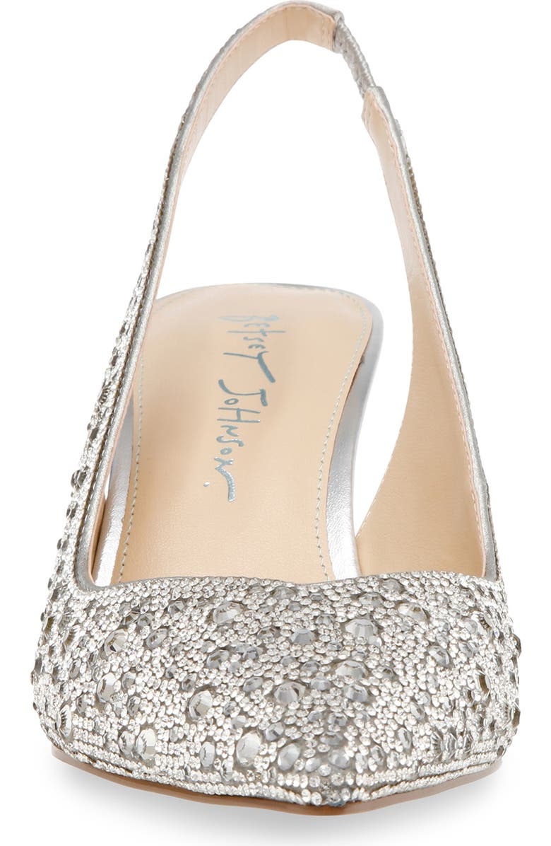 Betsey Johnson Clark Slingback Pointed Toe Pump, Alternate, color, Silver