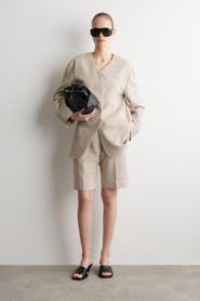COS Structured Collarless Linen Blazer