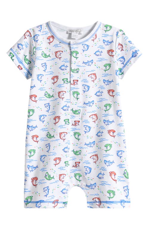 Kissy Kissy Print Pima Cotton Romper In Multi