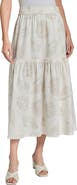 Jones New York Seashell Print Tiered Linen Blend Skirt