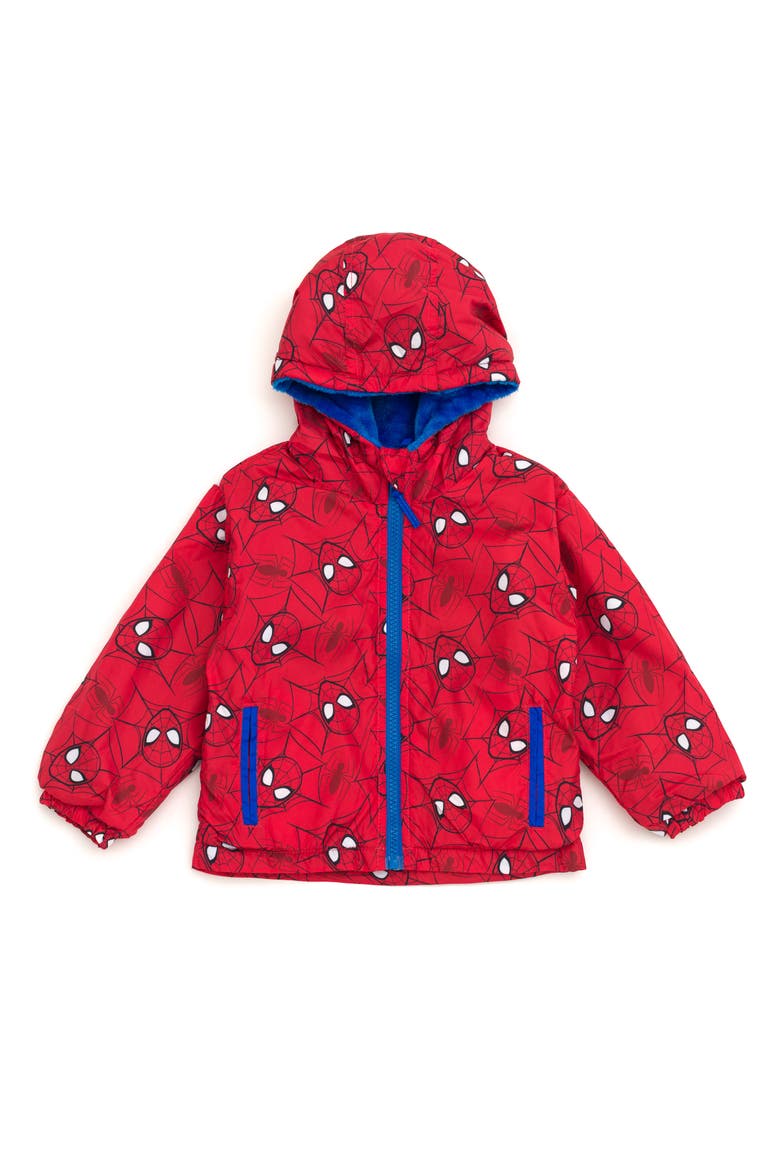 Spider-Man Zip-Up Hooded Jacket, Main, color, Red Blue Spider Man