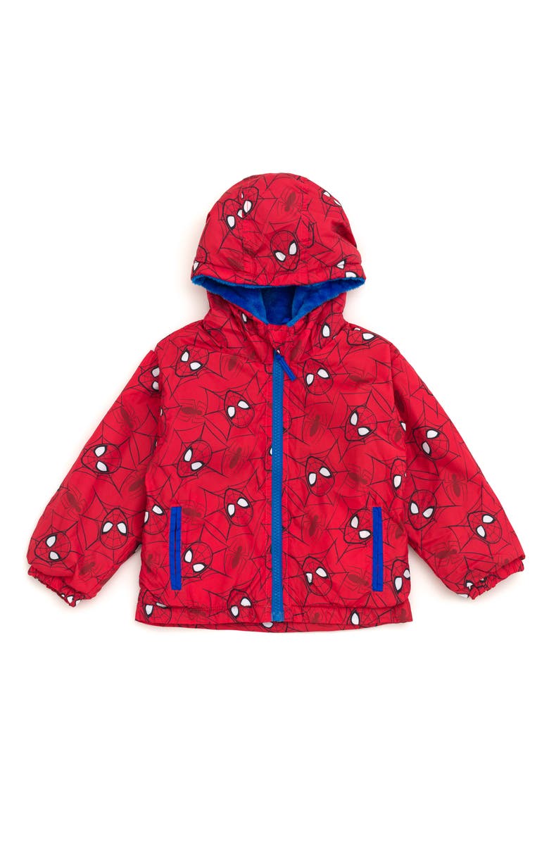 Marvel Spider-Man Zip-Up Hooded Jacket, Main, color, Red Blue Spider Man