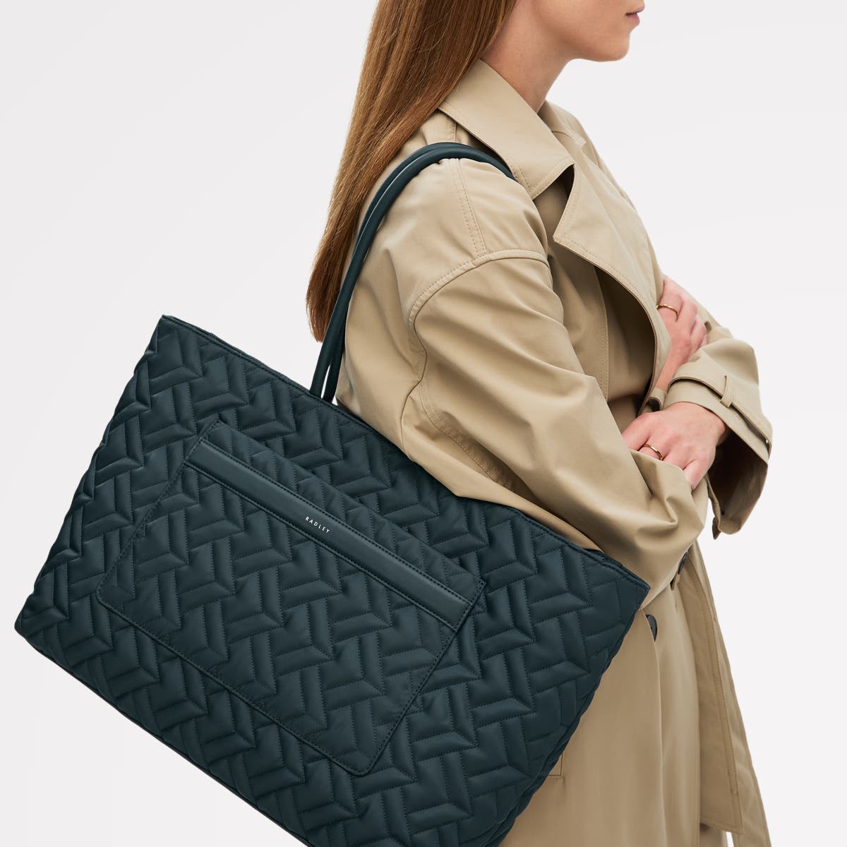 Radley Holland Park - Quilt Large Ziptop Tote Bag, Alternate, color, Teal