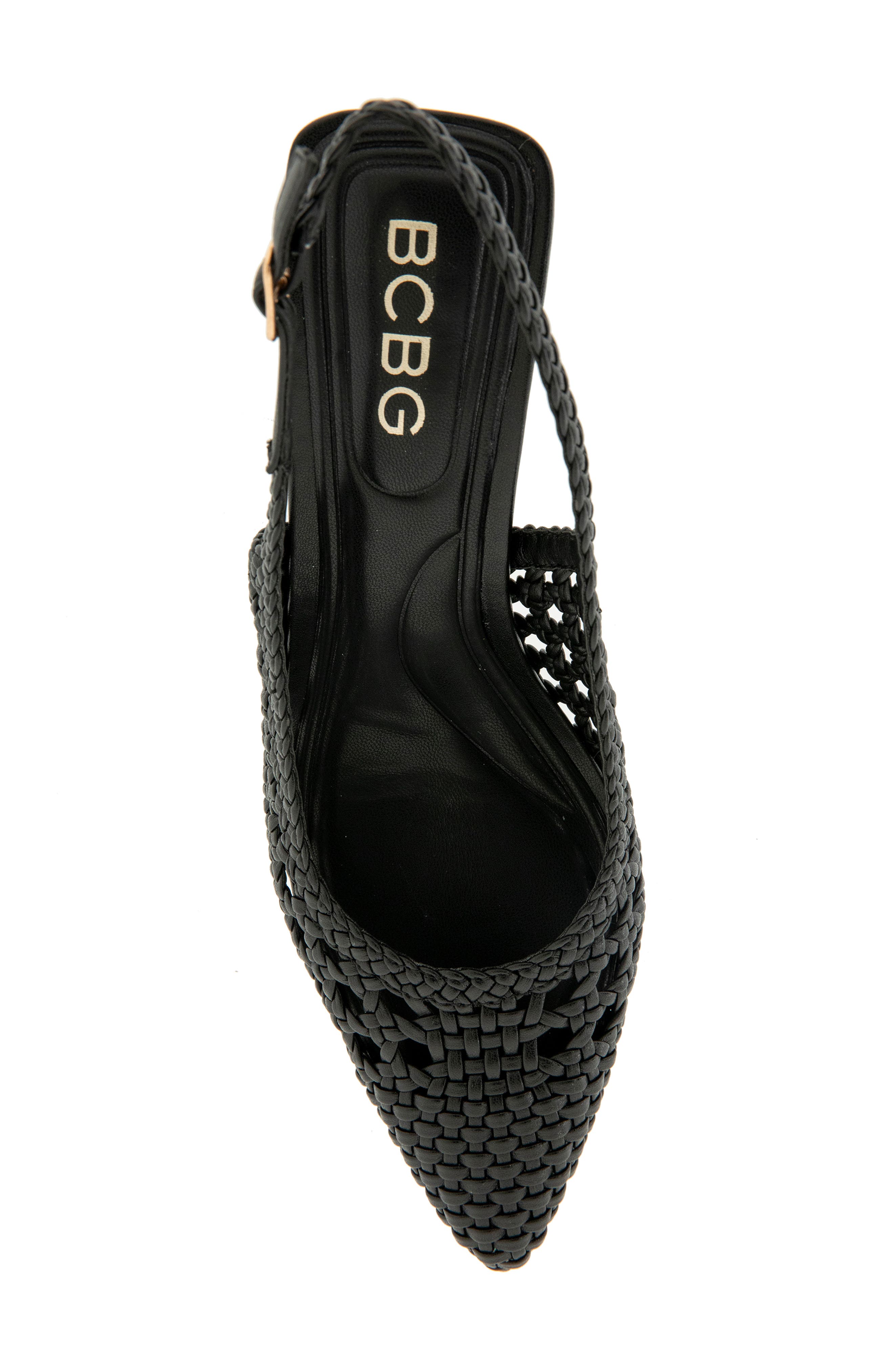 BCBG Issa Slingback Pointed Toe Pump, Alternate, color, Black