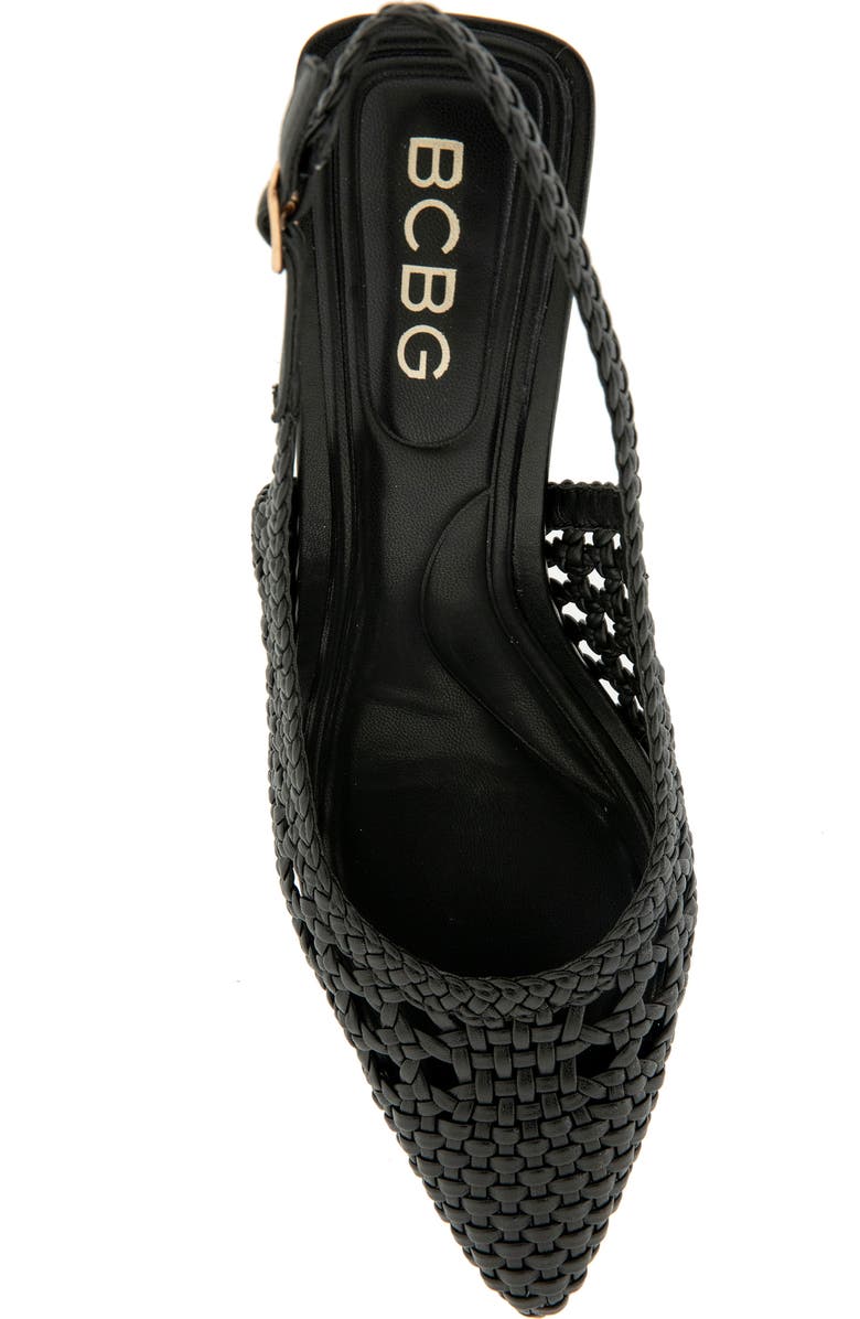 BCBG Issa Slingback Pointed Toe Pump, Alternate, color, Black