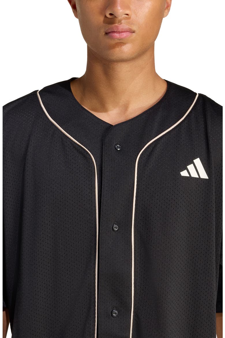 Stadium Buttoned Jersey, Alternate, color, BLACK/ LINEN/ OFF WHITE