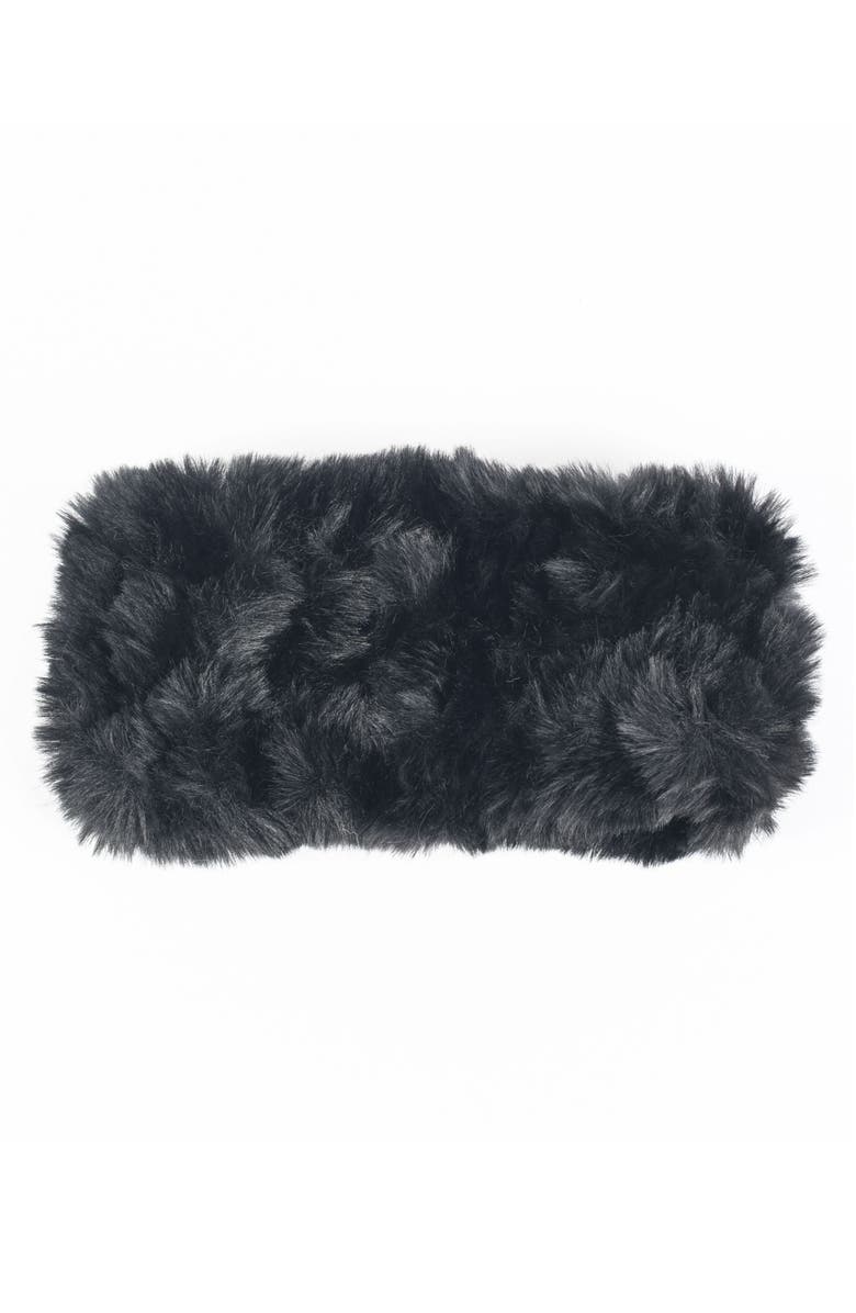 MARCUS ADLER Faux Fur Headband, Main, color, Black