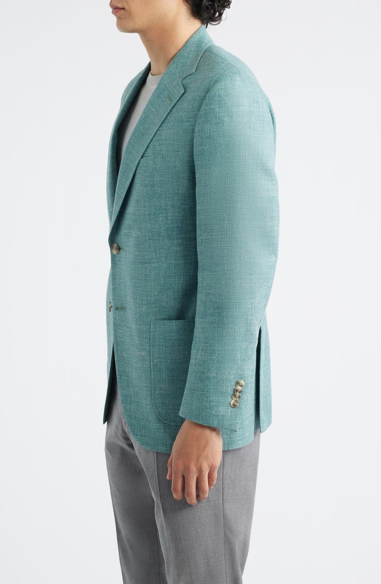 Peter Millar Hyperlight Soft Light Green Mélange Silk & Linen Blend Sport Coat, Alternate, color, Light Green