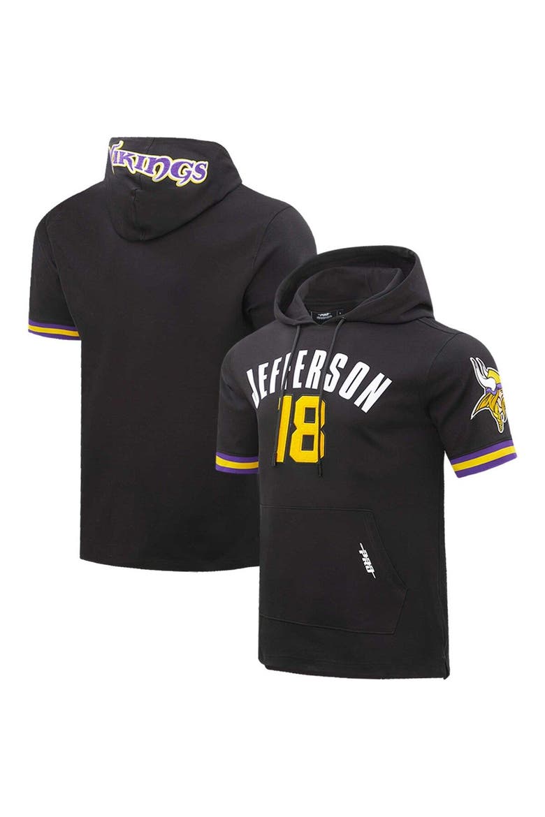 Men's Pro Standard Justin Jefferson Black Minnesota Vikings Player Name & Number Hoodie T-Shirt, Main, color, Black