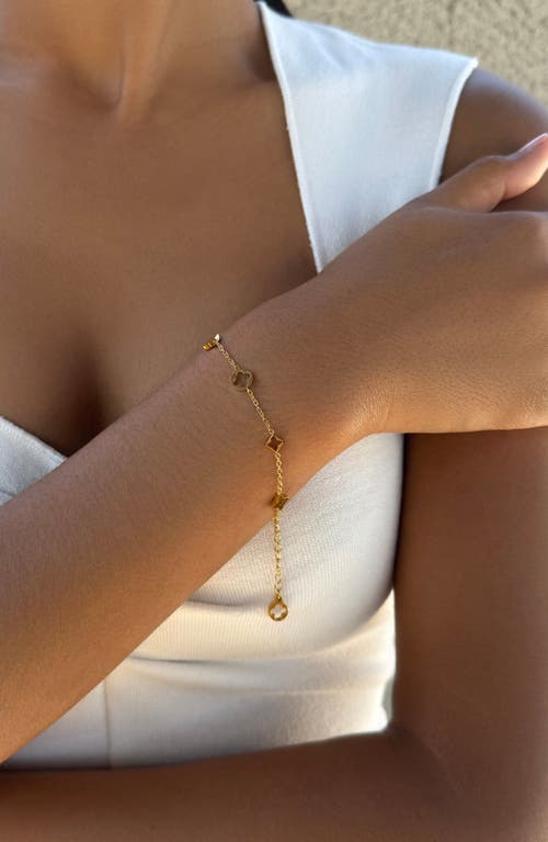 Adornia Clover Charm Station Bracelet In Gold
