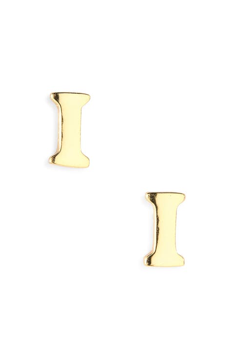 Block Letter Initial Stud Earrings