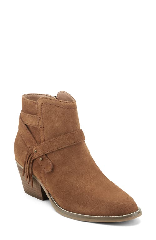 Earth ® Corbin Fringe Strap Ankle Bootie In Cognac