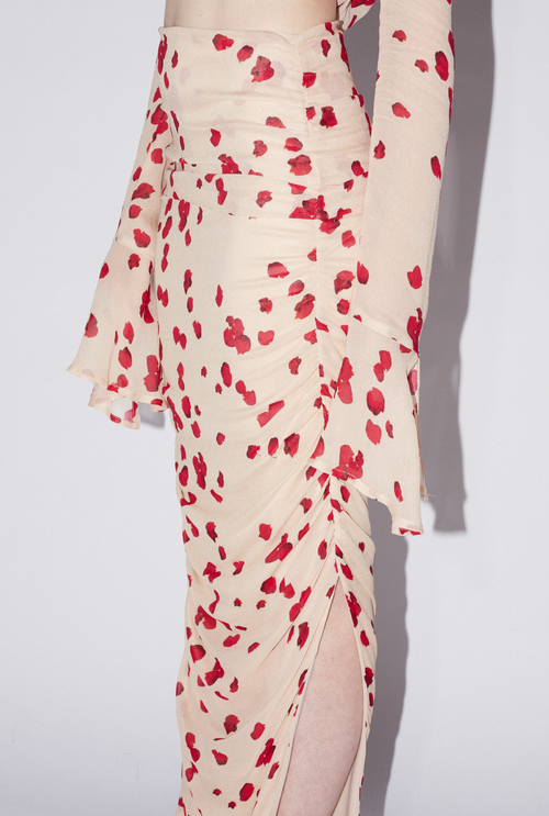 Saemdi Rose Chiffon Skirt In Nude Rose