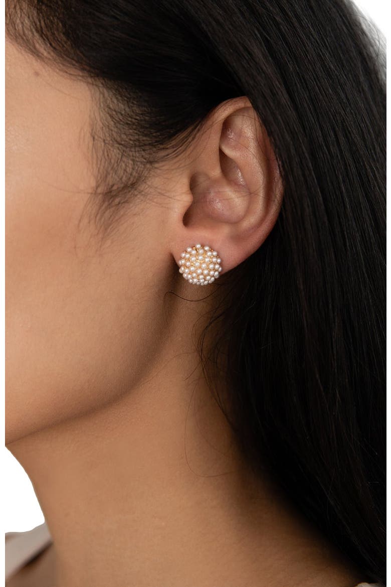 Pearl Pave Studs, Alternate, color, Gold