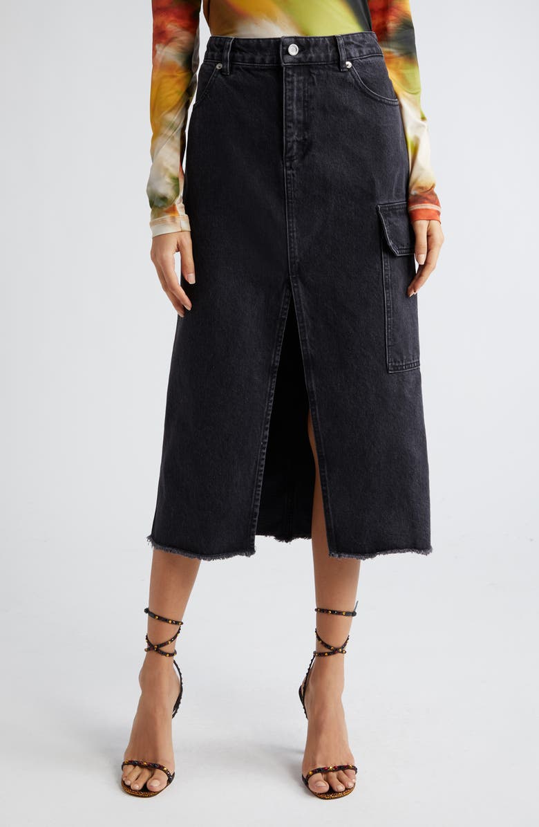 Stine Goya Peter Organic Cotton Denim Cargo Skirt, Main, color, 