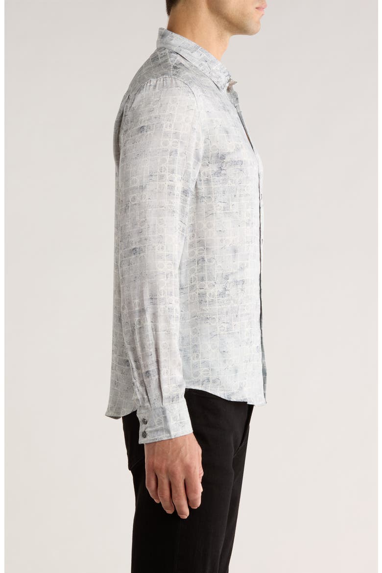 Luca Digital Print Button-Up Shirt, Alternate, color, SMOKED PEARL GREY
