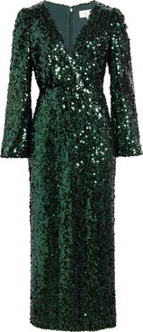 WAYF The Carrie Sequin Long Sleeve Gown