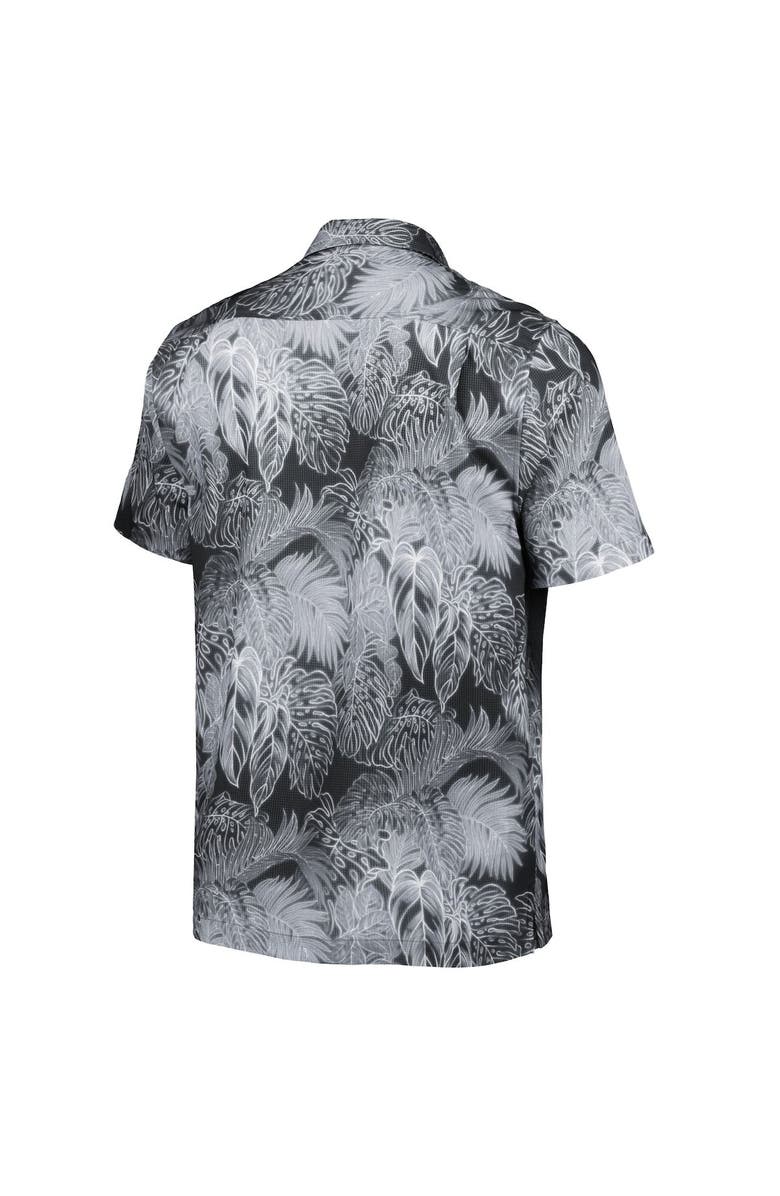 Tommy Bahama Men's Tommy Bahama Black Ohio State Buckeyes Coast Luminescent Fronds Camp Button-Up Shirt, Alternate, color, 