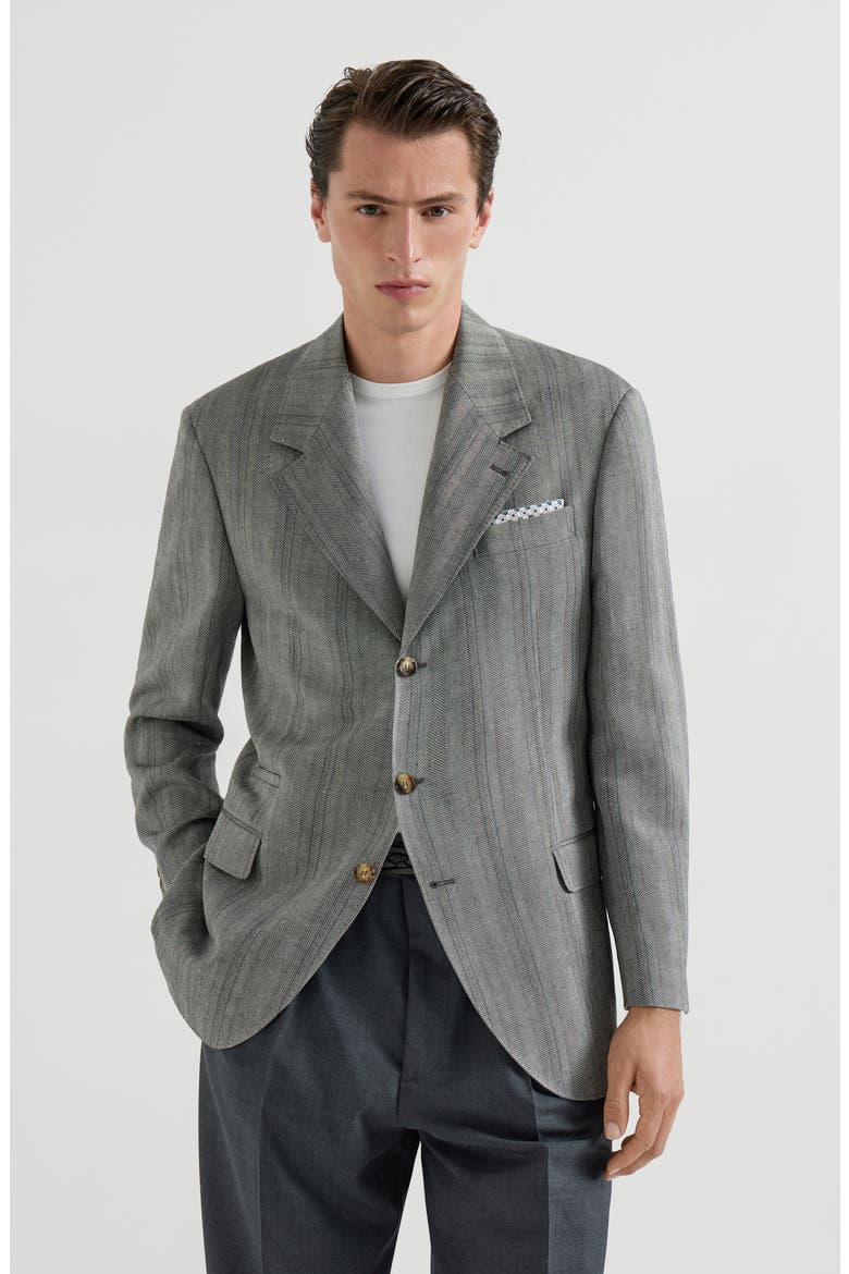 Chevron blazer, Main, color, Medium Grey