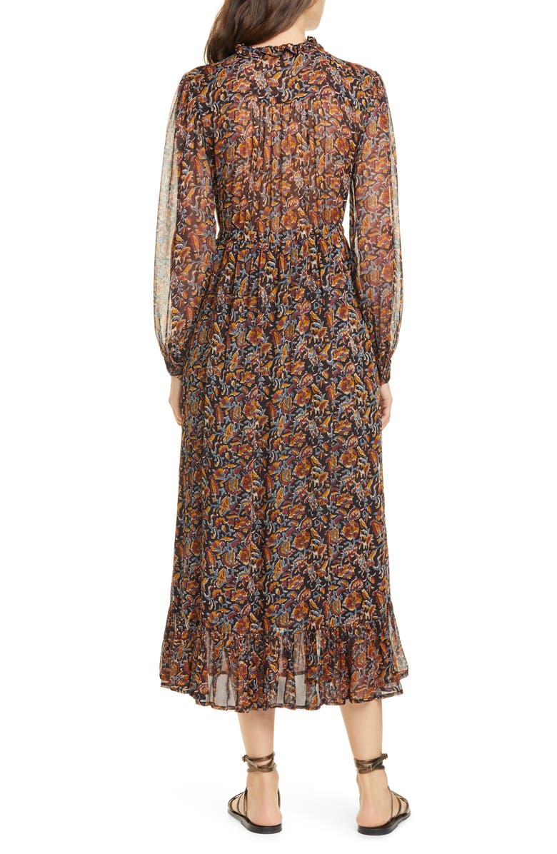 Sea Nicolette Floral Long Sleeve Midi Dress, Alternate, color,