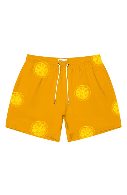 Mavrans Orange Print Swim Trunks In Orange
