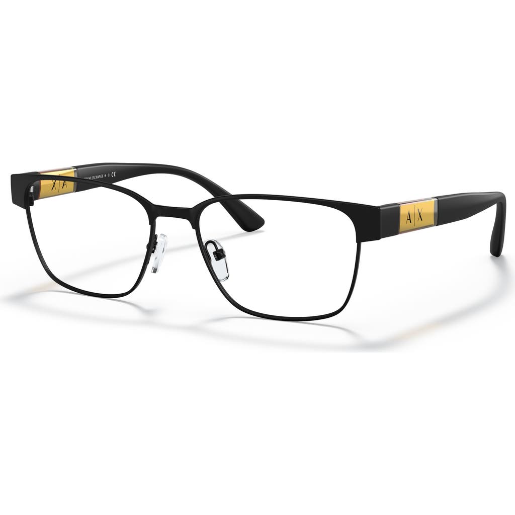 Armani Exchange 55mm Rectangle Optical Glasses In Black