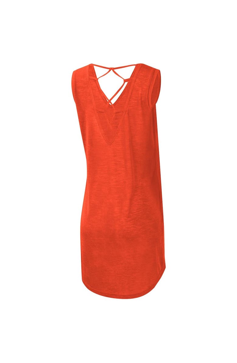 G-III 4HER BY CARL BANKS Women's G-III 4Her by Carl Banks Orange Denver Broncos Game Time Swim V-Neck Cover-Up Dress, Alternate, color, 